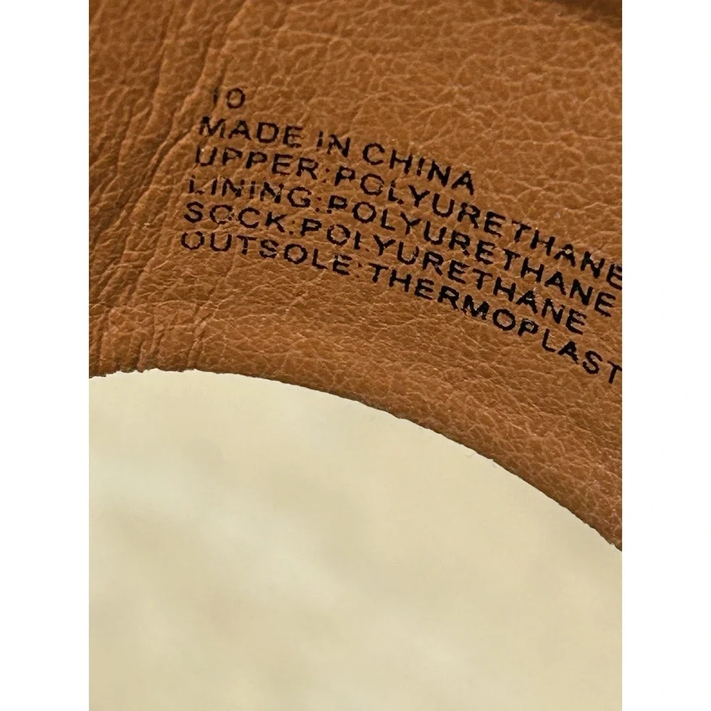 American Eagle Sandals Womens 10 Brown Espadrille Slide Braided Whipstitch 10989
